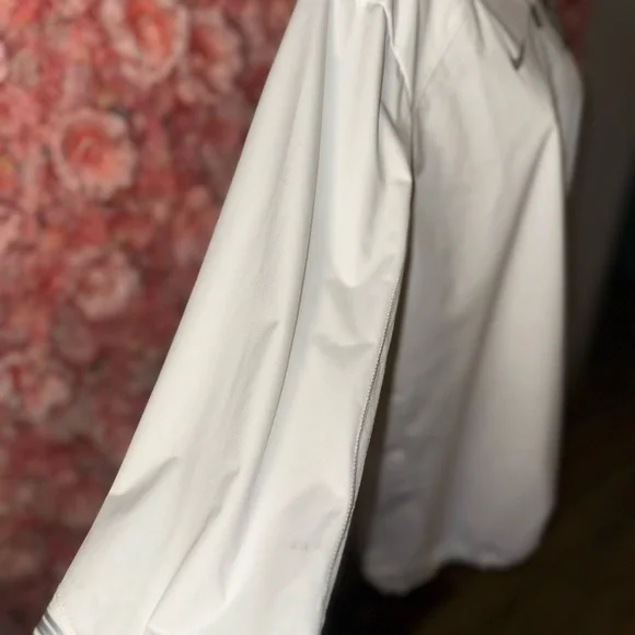 Nike (Medium) White//Grey Ohio State 3/4 Zip Up Pullover with Drawstring Waist - Picture 8 of 15